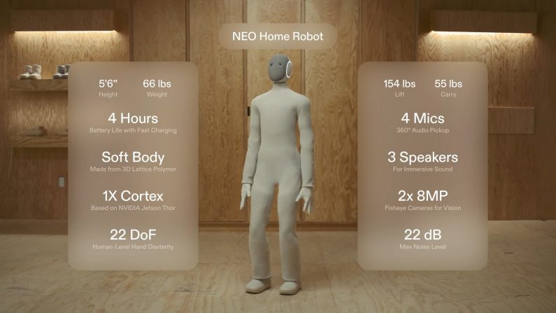 1X Neo robot humanoïde